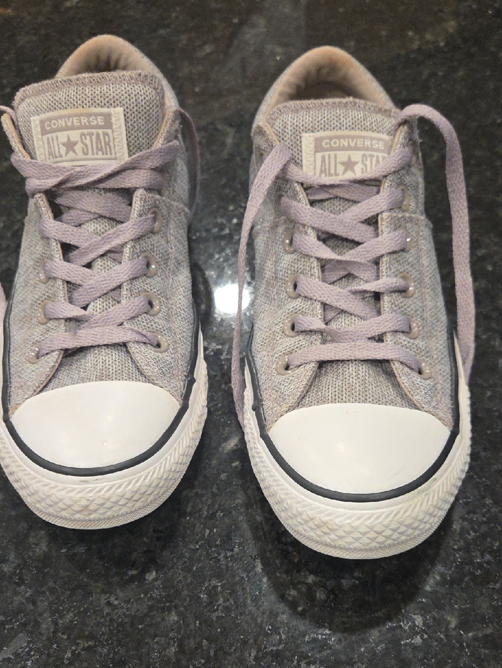 Converse All Star Low Top Sneakers in Light Purple and White